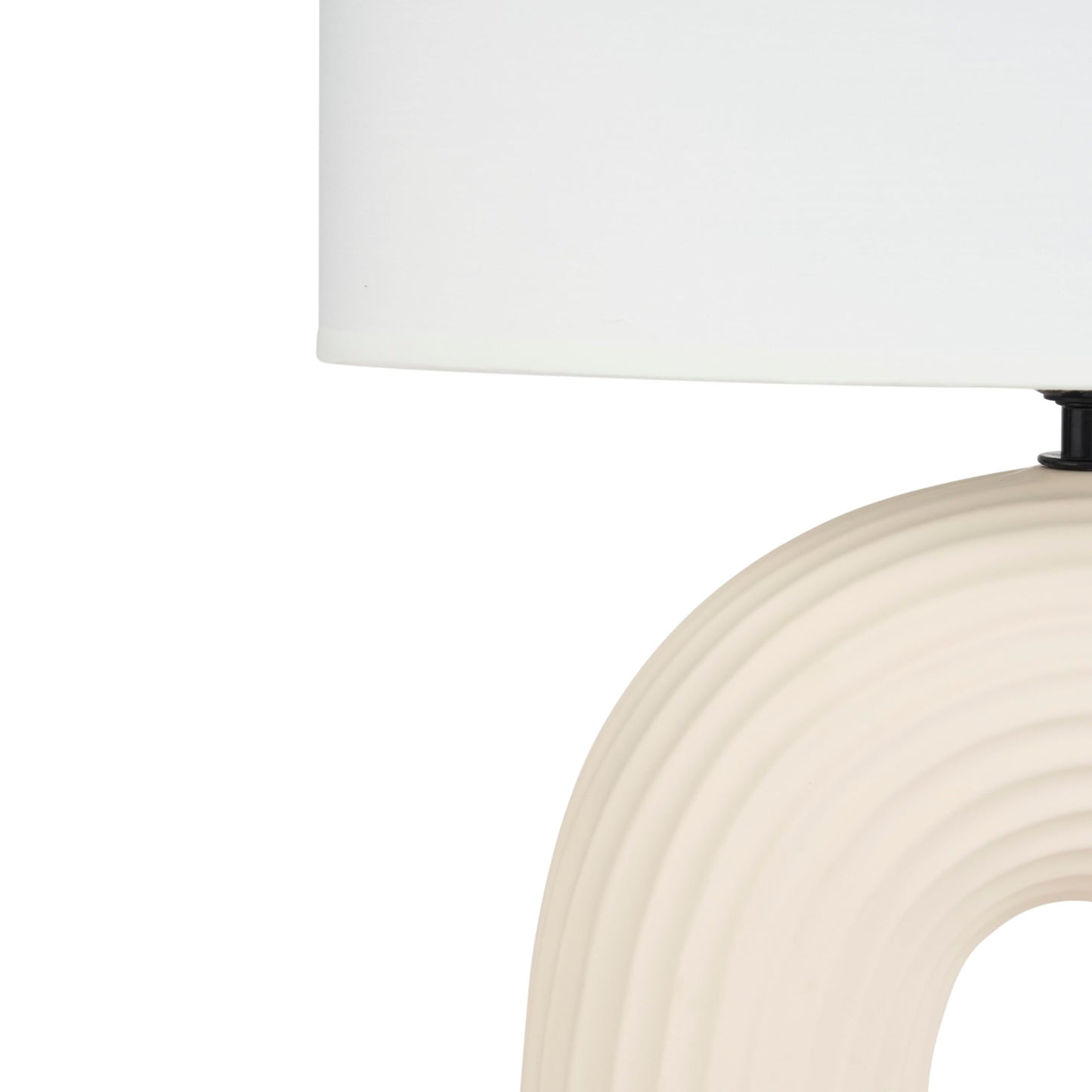 Nourison Home 21" Off White Textured Arch Table Lamp for Bedroom, Living Room, Console, Entryway