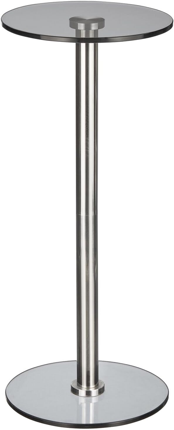 mDesign Glass Top Side/End Drink Table