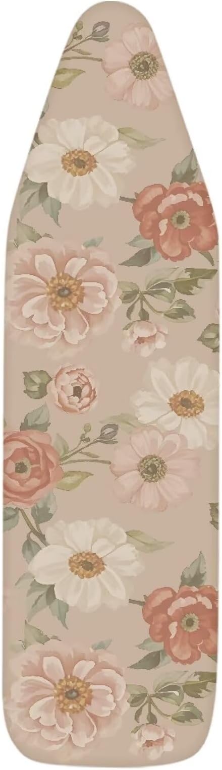 Floral Print Ironing Board Cover, Stretch Scorch Resistant Padding Elastic Edge