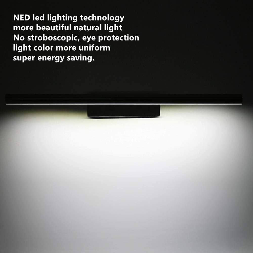 Lightess Bathroom Wall Light Led Mirror Lights with Switch 5W Bathroom Above Mirror Lamps 180° Adjust Picture Wall Lights Stainless Steel IP44 Lights for Mirror Mains Powered 6000K Cold White - 40cm