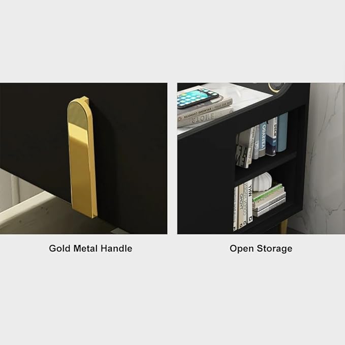 LOVEDIMA Narrow Bedside Table, Slim End Tables