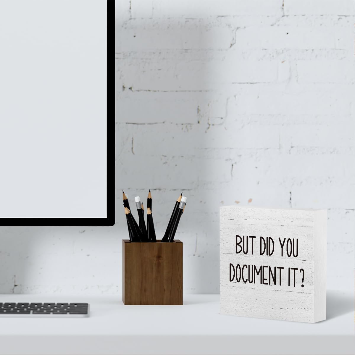 Decor for Home Office Desk Salt & Light Sign Wood Family Block Plaque Decor, Shelf Table Decoration Living Room Bedroom 5 * 5 In
