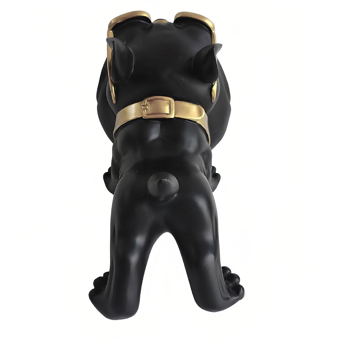 CUZOKOLA Large French Bulldog Tray Statue Cute Dog Candy Dish Modern Entryway Table Keys Candy Bowl for Office Desk Funny Animal Storage Sculpture Figurine with Big Mouth Gold Glasses for Home Decor