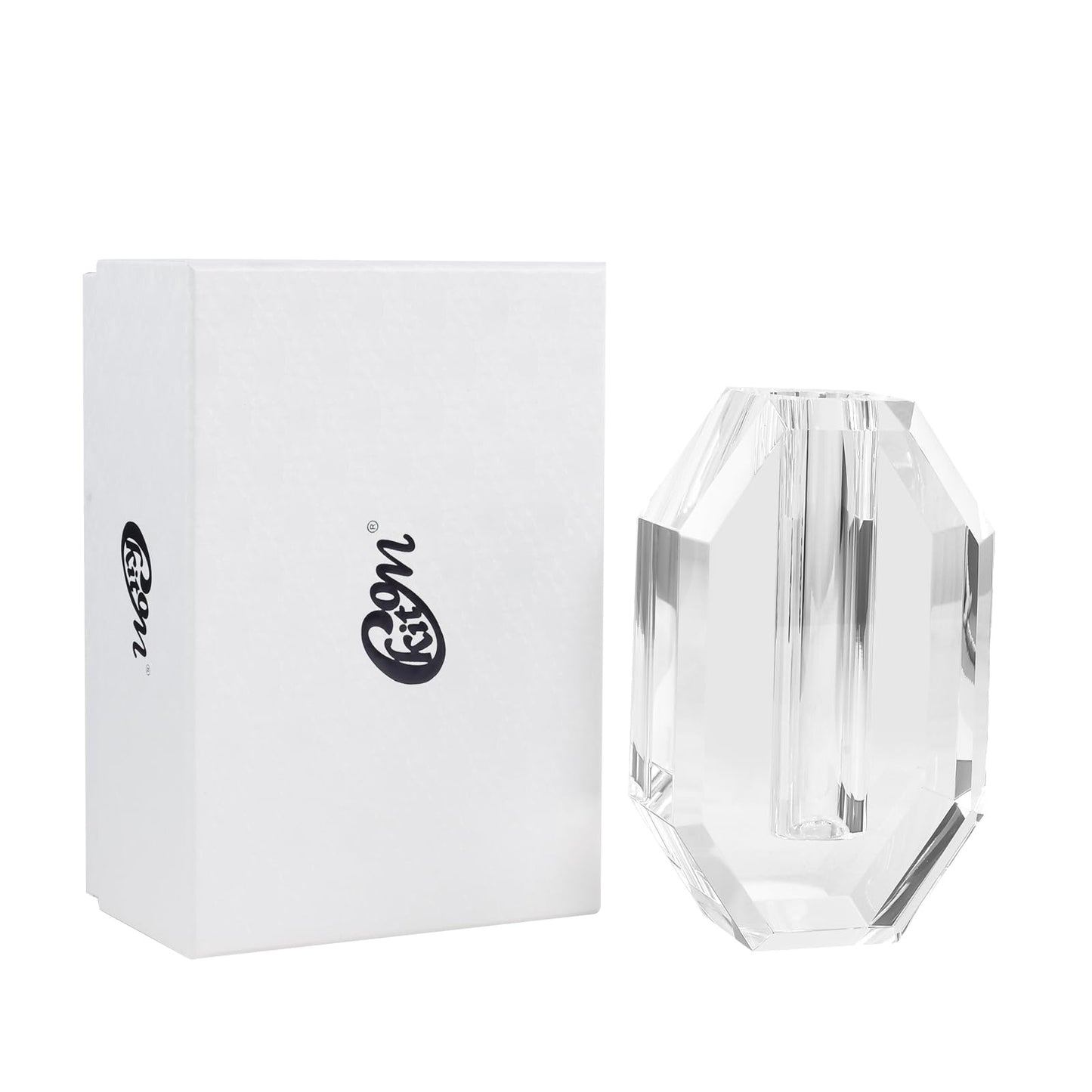 Crystal Vase 6.5-inch high, Suitable for Home Decoration, Wedding, Christmas and Any Other Occasions Crystal Flower Vase,Extravagant Gift, Clear