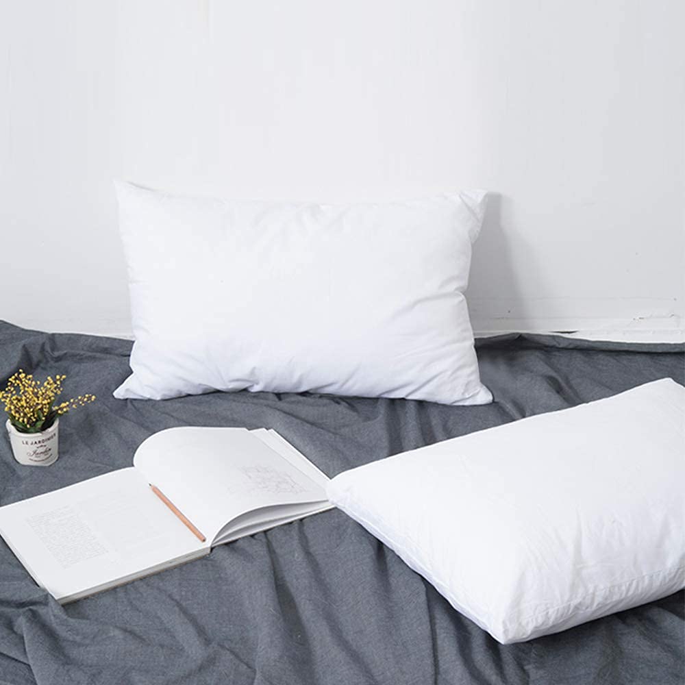 FLXXIE 2 Pack Small Cotton Down Alternative Pillows, Super Soft and Breathable Small Pillows for Sleeping, Travel, 13x18 Inches