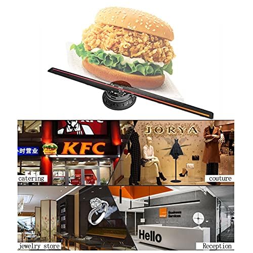 3D Hologram Fan, Hologram Fan Projector Screwless Led Lights with App and WiFi, HD LED 2000*1444PX Resolution, and Bluetooth for Bar, Shop, Halloween, Christmas(16.5 " (WiFi+remote control+Bluetooth))