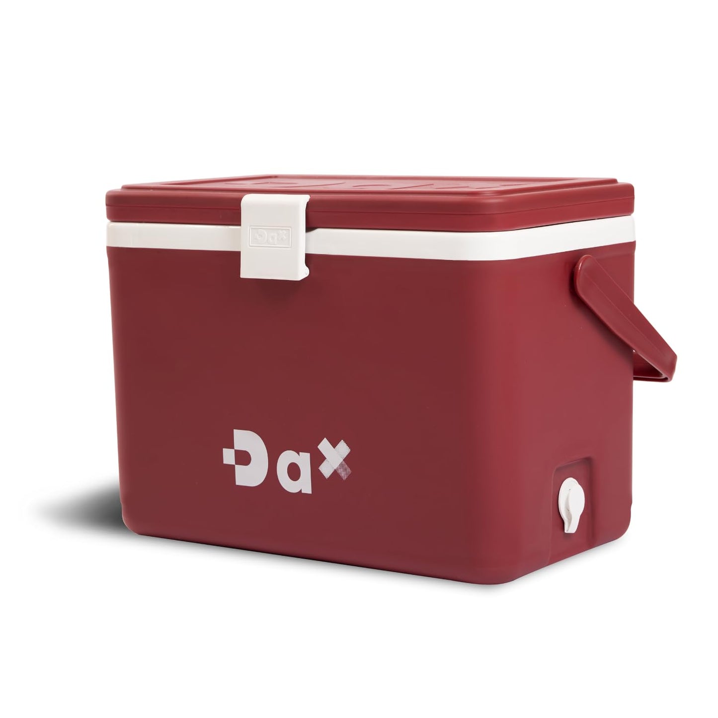 DA 12/26 Quart Small Portable Hard Cooler Ice Chest with Carry Handle, Keep Cool Up to 72 Hours, Lightweight Insulated Cooler for Lunch, Picnics, Camping, Travel (26QT Burgundy)