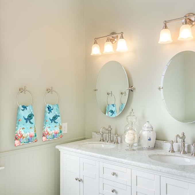 Sea Turtle Hand Towels Set of 2