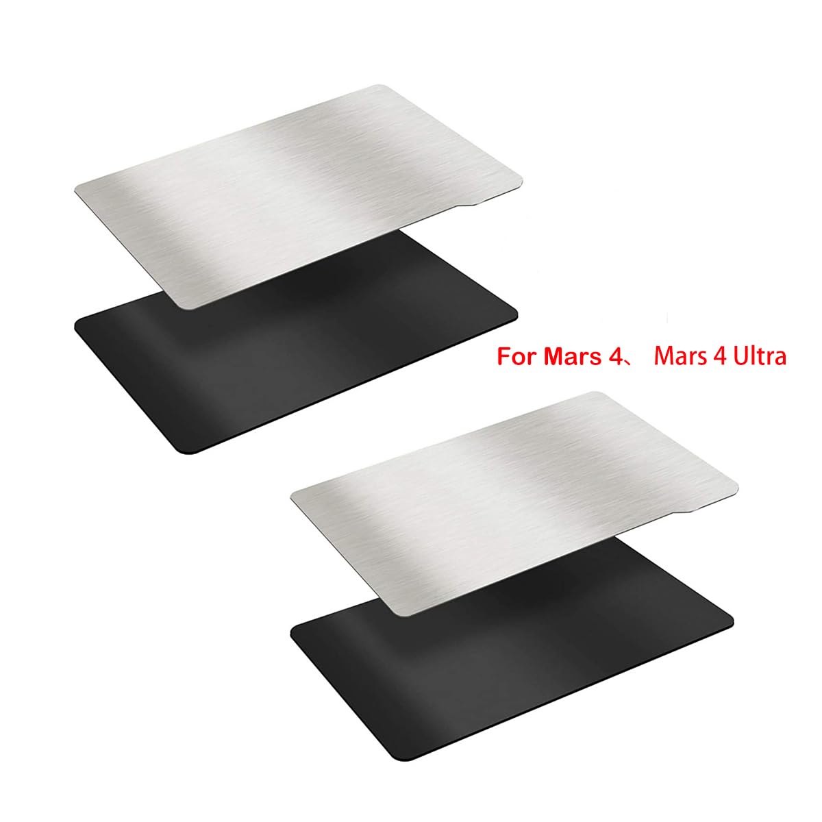 KOYOFEI 2PCS Resin 3D Printer Flex Build Plate for Elegoo Mars 4, Mars 5, Spring Steel Flexible Plate and Magnetic Base Platform for Mars 4, Mars 4 Ultra, Mars 5/Ultra