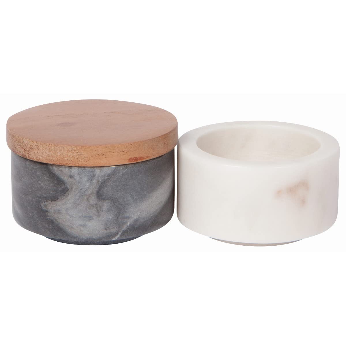 Danica Heirloom Marble Salt Cellar | White & Slate