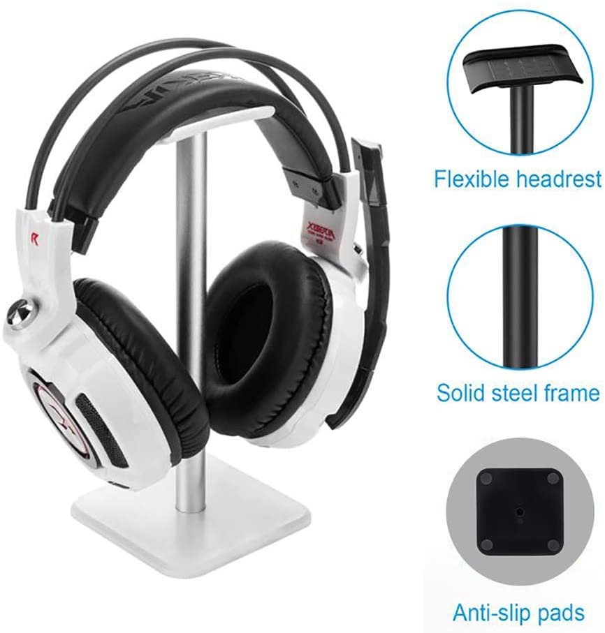 Nwubay Headphone Stand Aluminum Holder for Microsoft Xbox One Chat, Turtle Beach Recon 50X/50P/Beach XO One Stereo, KingTop Each G2000, Sony PlayStation Stereo Headset & More Black