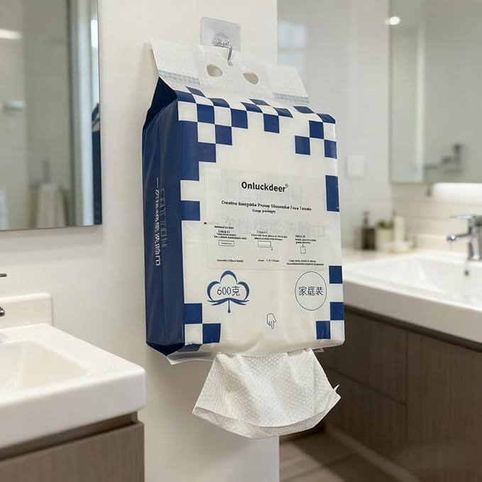 【Large Pack】Disposable Face Towels 160 Count, Hanging Design100% Bio-based