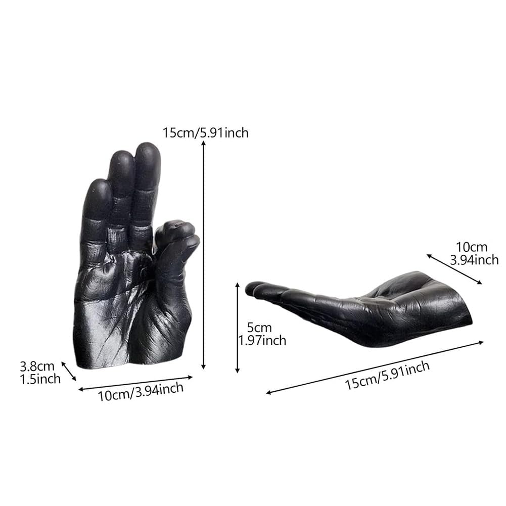 Hand Incense Holder for Sticks, Incense Burner Ash Catcher, Hand-Shaped Incense Burner Stand, for Meditation and Decoration (Black)