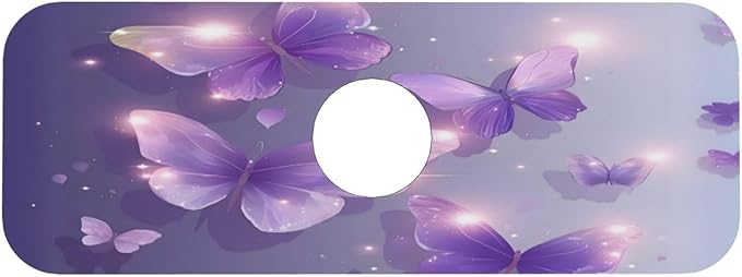 Purple Butterfly Kitchen sink faucet pad, strong water absorption, anti slip
