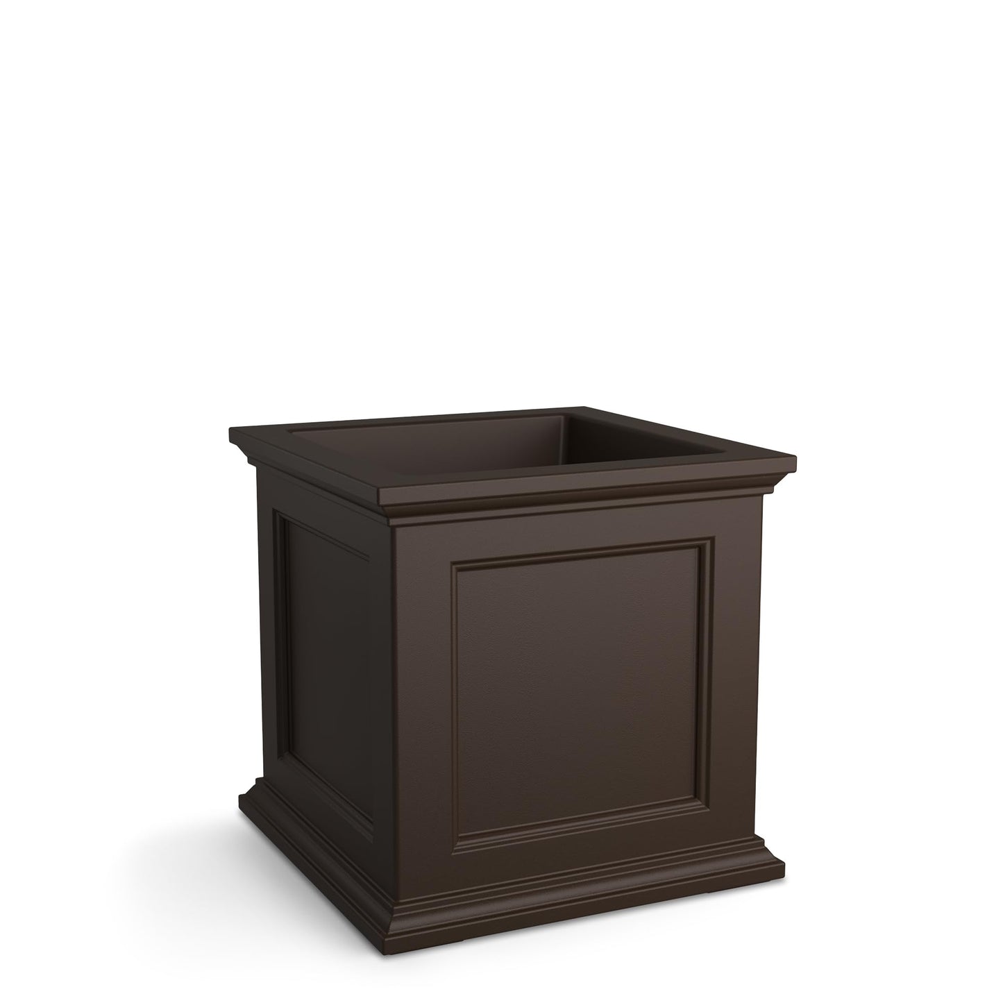 Mayne Fairfield 20-Inch Square Planter – Self-Watering, Weather-Resistant Planter for Flowers – Durable Outdoor Design for Patio, Porch, or Entryway, Espresso