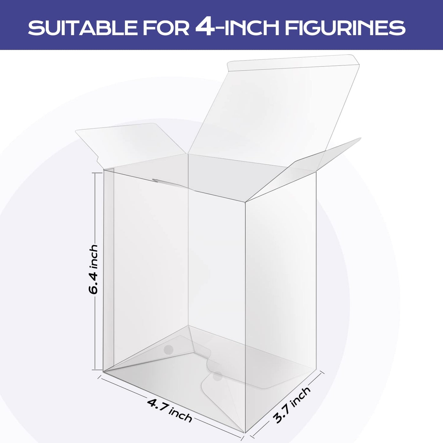 100 Pack Clear Protectors Case Compatible with Funko, 4" Pop Figures, Strong Thick Plastic Protectors
