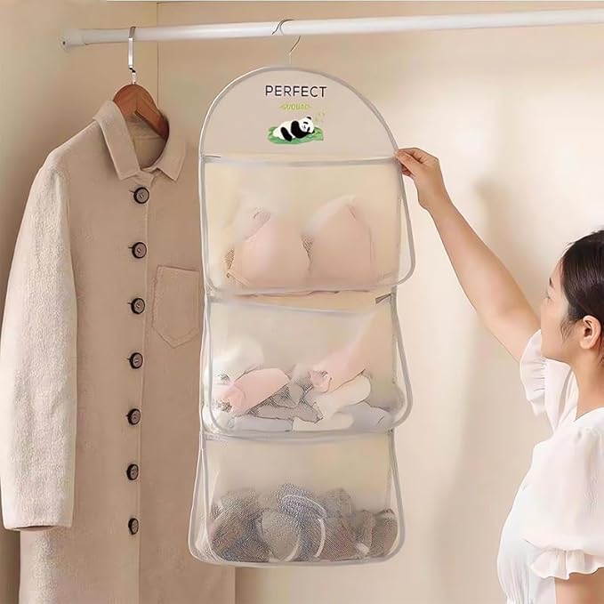 MIUPOO Multi Purpose Multi Layer Mesh Storage Hanging Bag, Hanging Storage