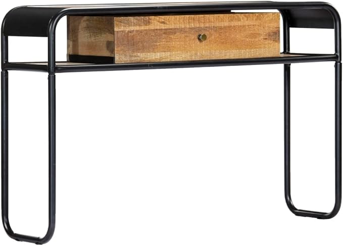 Solid Mango Wood Console Table for Living Room, Entry