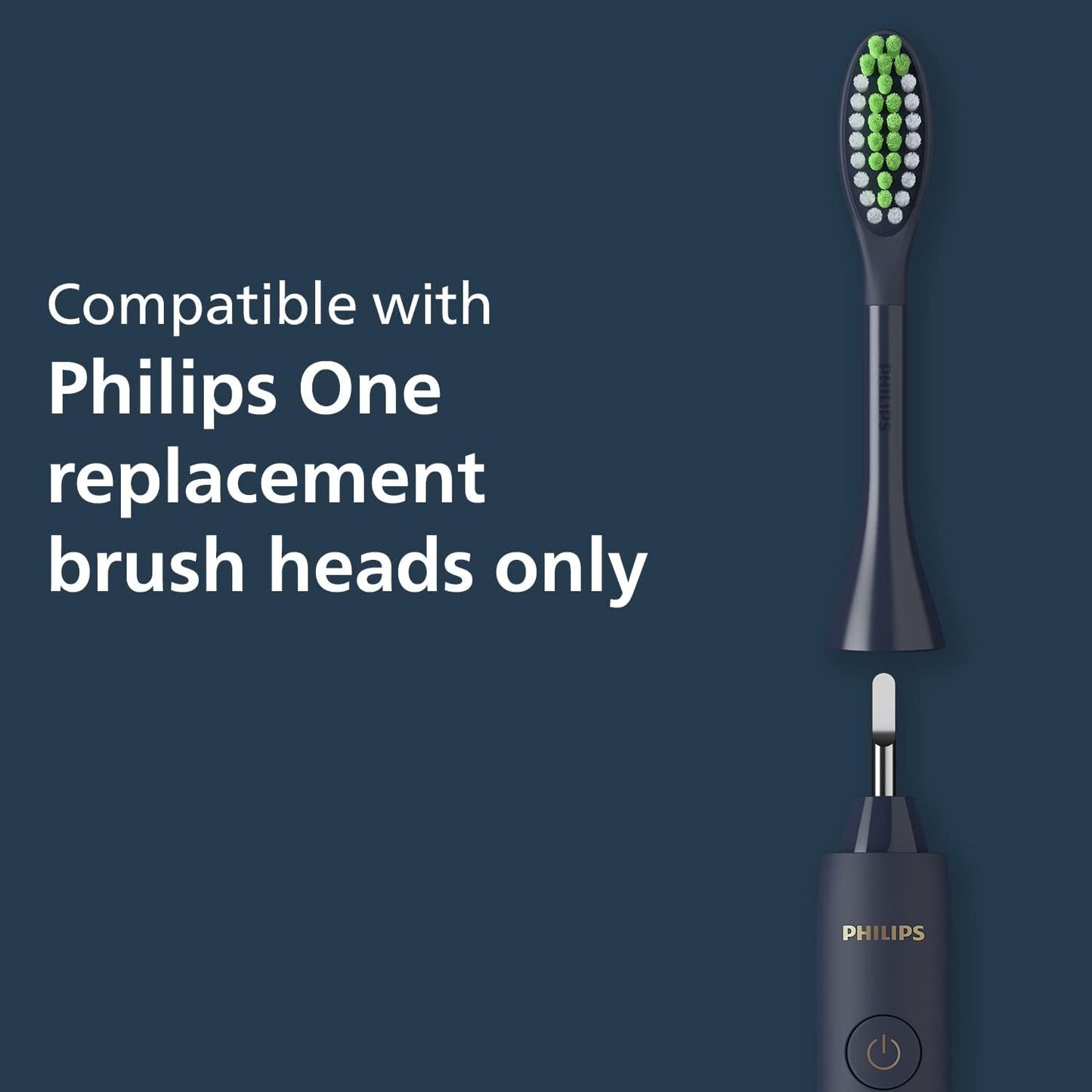 Philips One Electric Toothbrush by Sonicare HY1100/54 - Micro Vibrations, Soft bristles That Gently Polish and whiten teeths, 3 Month Battery Life, 2 Minute Timer and Quadpace Black