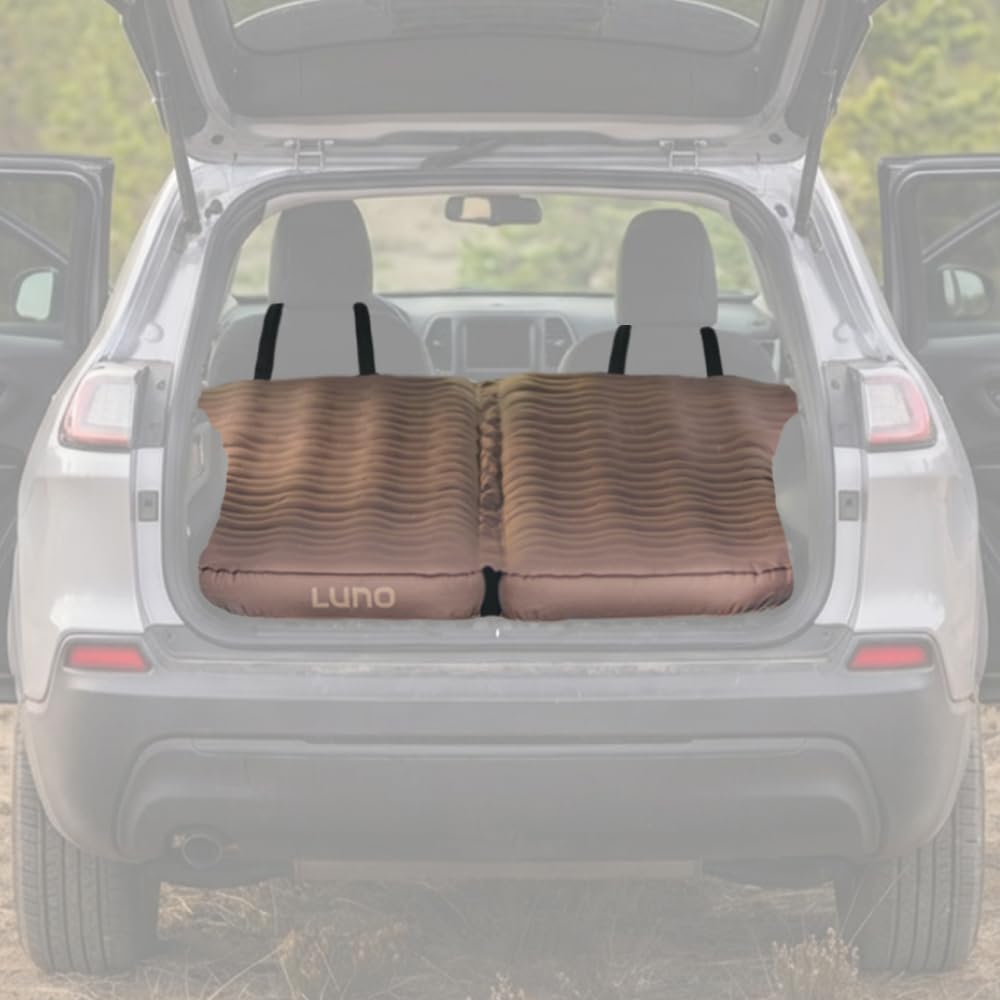 Luno AIR Base Mattress for Jeep Cherokee (2014+) β SUV Air Mattress for Car Camping with 12V Electric Pump, Durable 200D Oxford Fabric, Two Head Support Straps & Repair Patch β Car Camping Mattresses