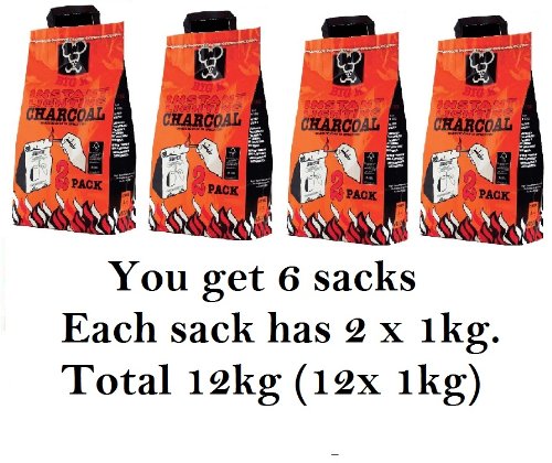 Instant Light Charcoal 12kg (12 x 1kg bags) Instant Lighting Charcoal Char coal BBQ Barbecues