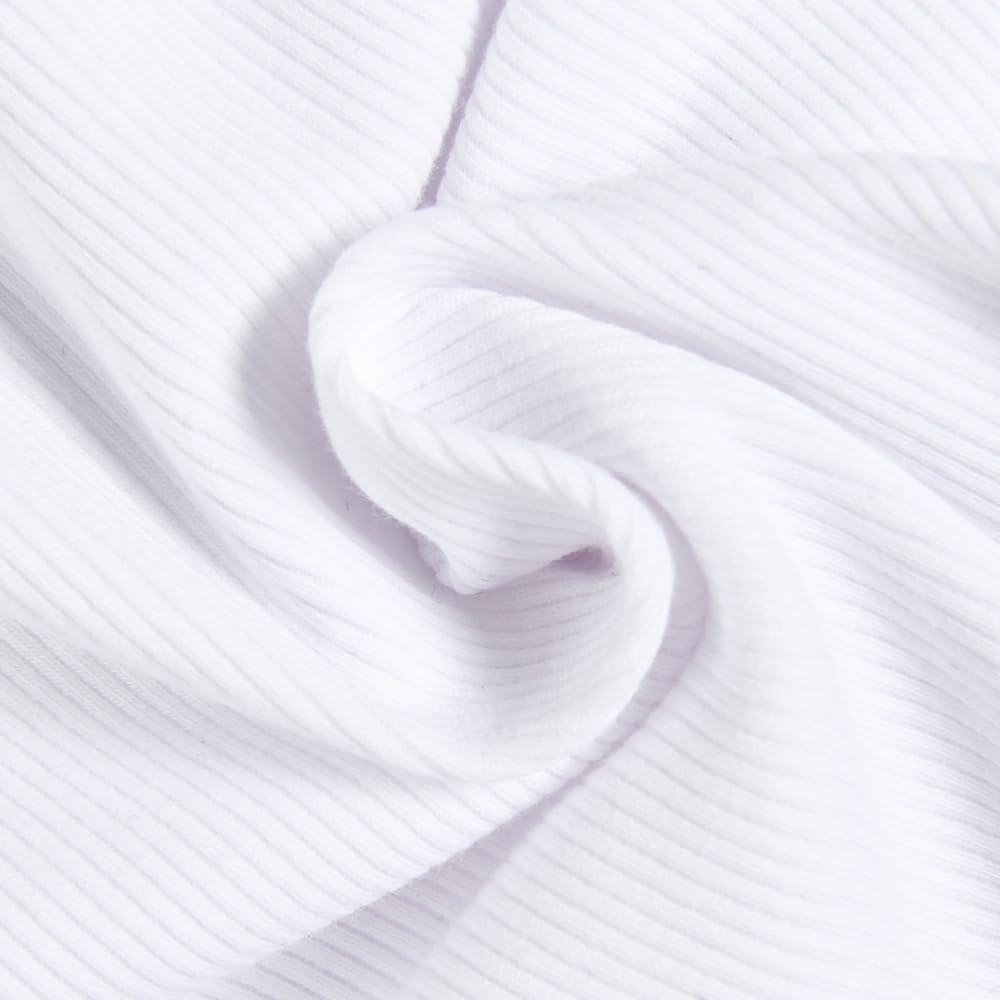 GEMBERA Womens Sleeveless Racerback High Neck Basic Ribbed Knit Fitted Tank Top White M