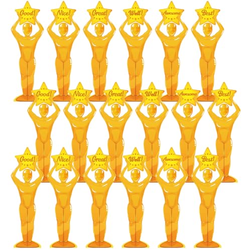 Treela 18 Pcs Appreciation Acrylic Awards Appreciation Trophies Employee Appreciation Gifts Bulk Thank You Award Trophy for Adults Kids Students Classroom Favors Office Decorations (Oval)