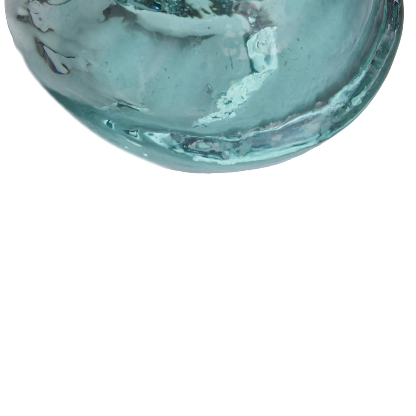 Beachcombers Glass Shell Round Art, 3-Inches Length, Home Decor Accessories, Teal, B26613