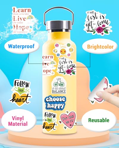300 PCS Inspirational Stickers for Adults, Scrapbook Vision Board Supplies Motivational Stickers for Water Bottles Laptop, Positive Mental Health Quote Vinyl Stickers for Teens Kids Teachers Students