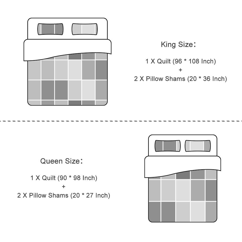 Travan 3-Piece Quilt Set Quilted Bedspread Lightweight Coverlet Set Garden Style Floral Printed Oversized Quilted Bedding Set with Shams for All Season, Flower Sea, King Size