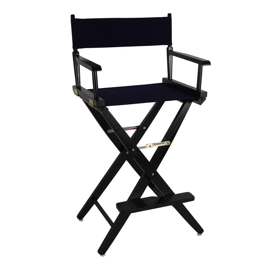 American Trails Extra-Wide Premium 30" Director's Chair Black Frame with Black Canvas, Bar Height
