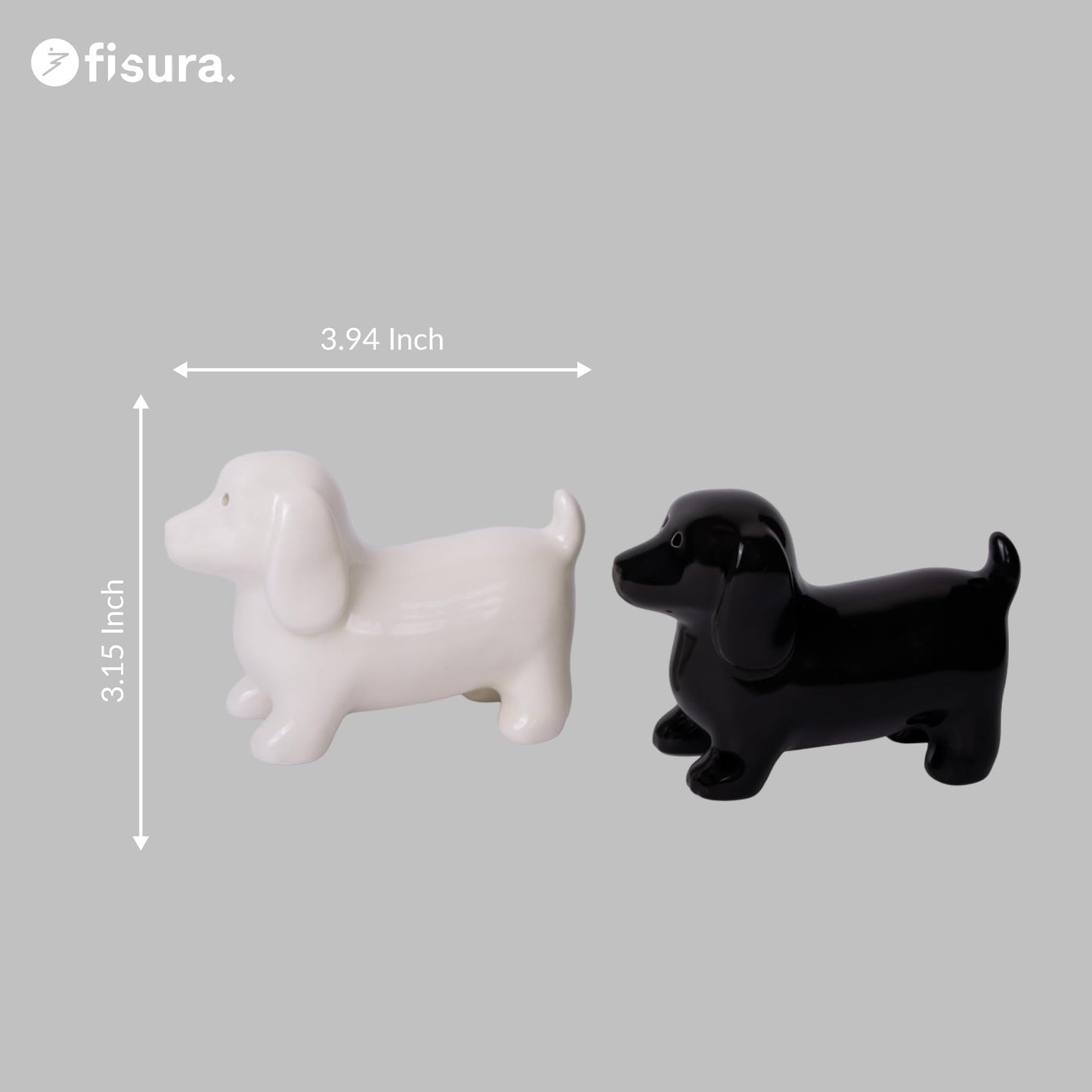 Fisura - Dogs Salt and Pepper Shakers Set β Ceramic Salt & Pepper Shakers for Kitchen or Dining Table, Cute Decorative Dog Design, 3.9 x 2.8 in