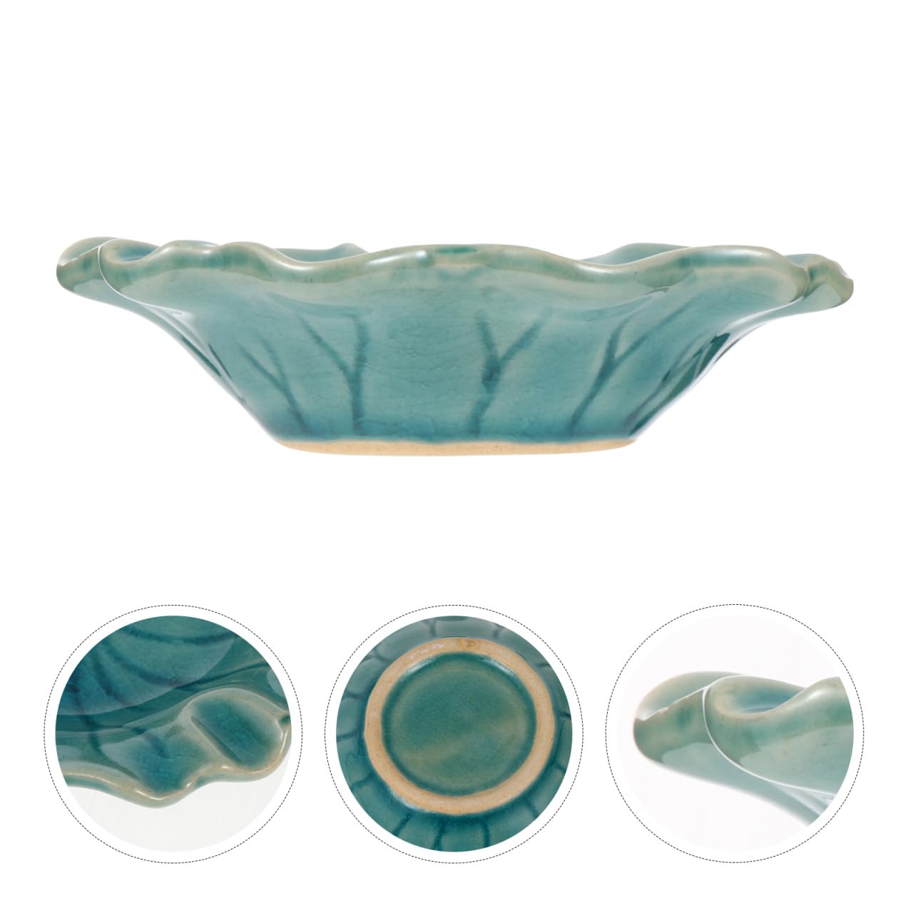 Ceramic Wax Melt Warmer Dish Replacement, Lotus Aromatherapy Oil Burner Plate, Fragrance Heating Tray for Electric Diffuser Lamp & Candle Tart Melter Blue
