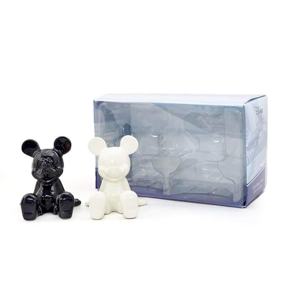 Enesco 6003748 Disney Ceramics Mickey Mouse Sitting Salt and Pepper Shakers, 3.5 Inch, Black and White