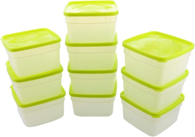 Arrow Reusable Plastic Storage Container Set, 10 Pack, 1 Pint/16 Ounce Each –