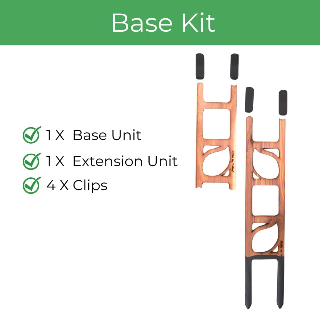 Treleaf Stella Extendable Ladder Trellis - Wooden Plant Trellis for Indoor Climbing Plants, Modular Plant Support Stake with 12” Base + 8” Extension - Perfect for Ivy, Hoya, Houseplants