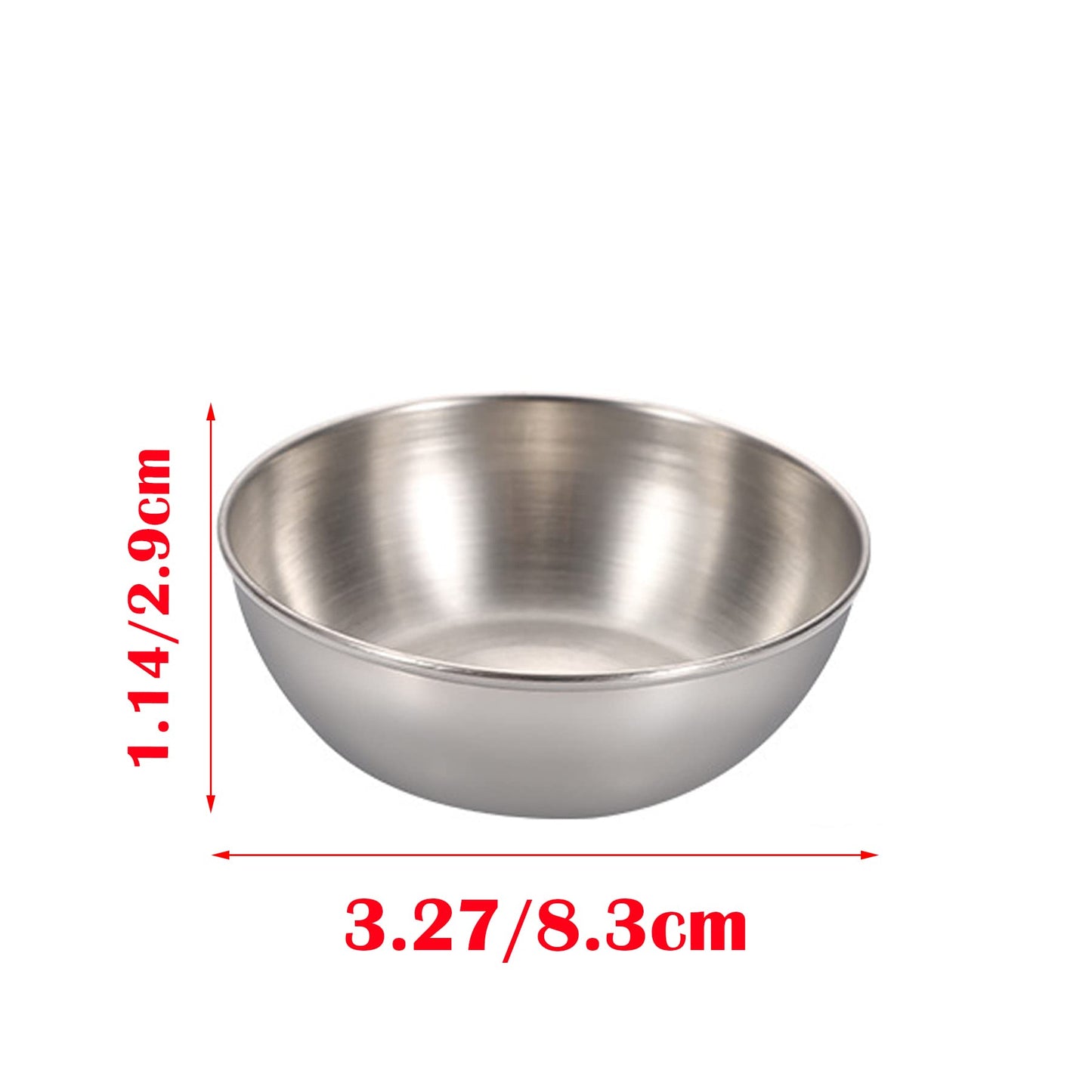 MGGi 8 Pack 3.3inch Stainless Steel Sauce Dishes Round Mini Individual Saucers Bowl, Seasoning Plate Sushi Dipping Bowl Appetizer Plates, for Sushi,Side Dishes,Dessert,Tomato Sauce,Soy,BBQ - Silver