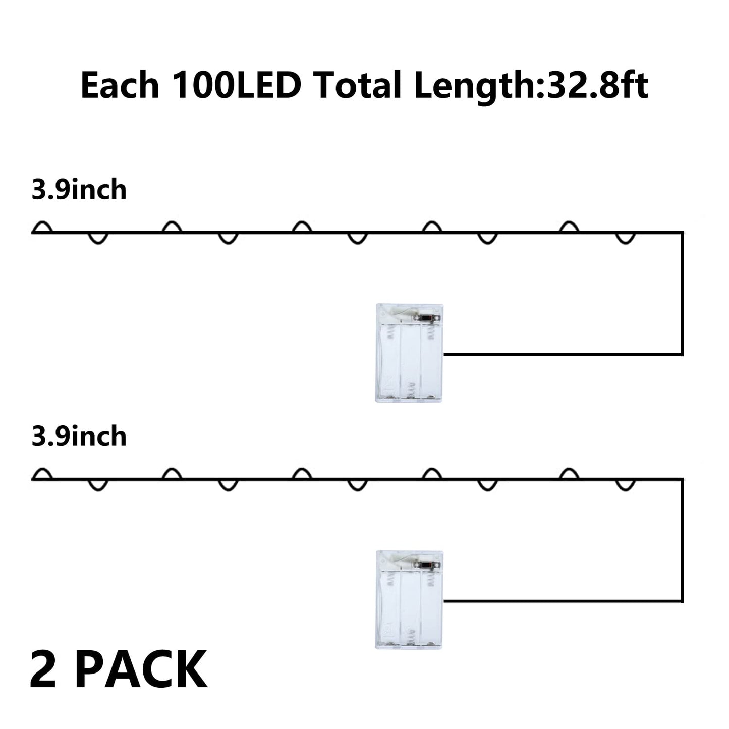 4th of July Decorations Fairy Lights Patriotic, 2 Pack 100LED Copper String Lights Outdoor Twinkle Lights for Fourth of July, Christmas, Memorial Day, Independence Day Decor- Red White Blue