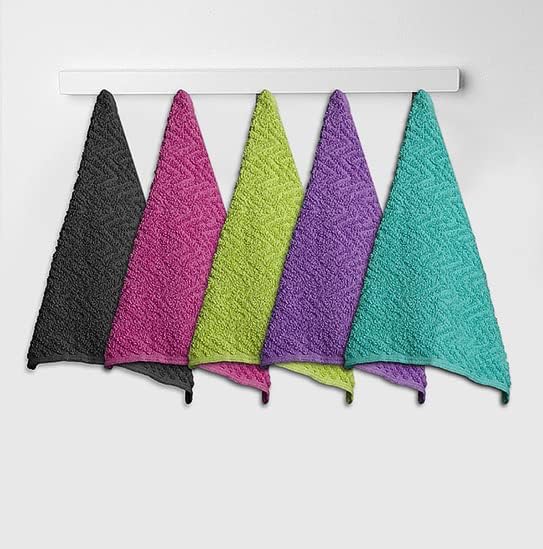ZUPERIA Zigzag Multicolor Wash Cloths -32 Pack -12" x 12"- Highly Absorbent