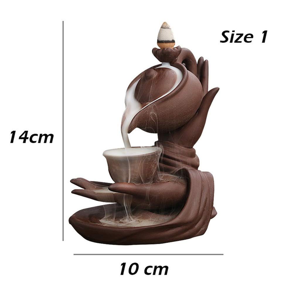 Buddha Hand Series Backflow Incense Burner Indoor Smoke Waterfall Incense Holder Creative Teapot Shaped Ceramic Incense Burner