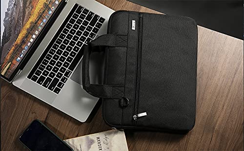Voova Laptop Bag 15.6 Inch, Waterproof Computer Case Sleeve for MacBook Air 15 M2, MacBook Pro 15/16, 15-16” HP Dell Lenovo Laptop, Slim Briefcase Messenger Bag with Shoulder Strap, Men Women,Black