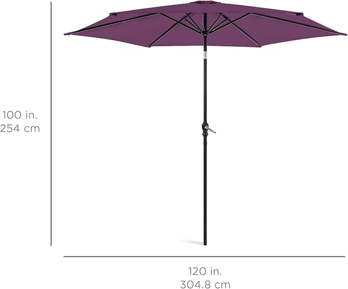 Best Choice Products 10ft Outdoor Table Compatible Steel Polyester Market Patio Umbrella w/Crank and Easy Push Button Tilt