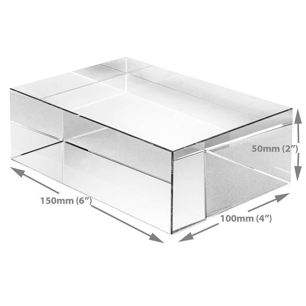 Amlong Crystal Clear Crystal Display Block (Not Acrylic), 6 inch x 4 inch x 2 inch