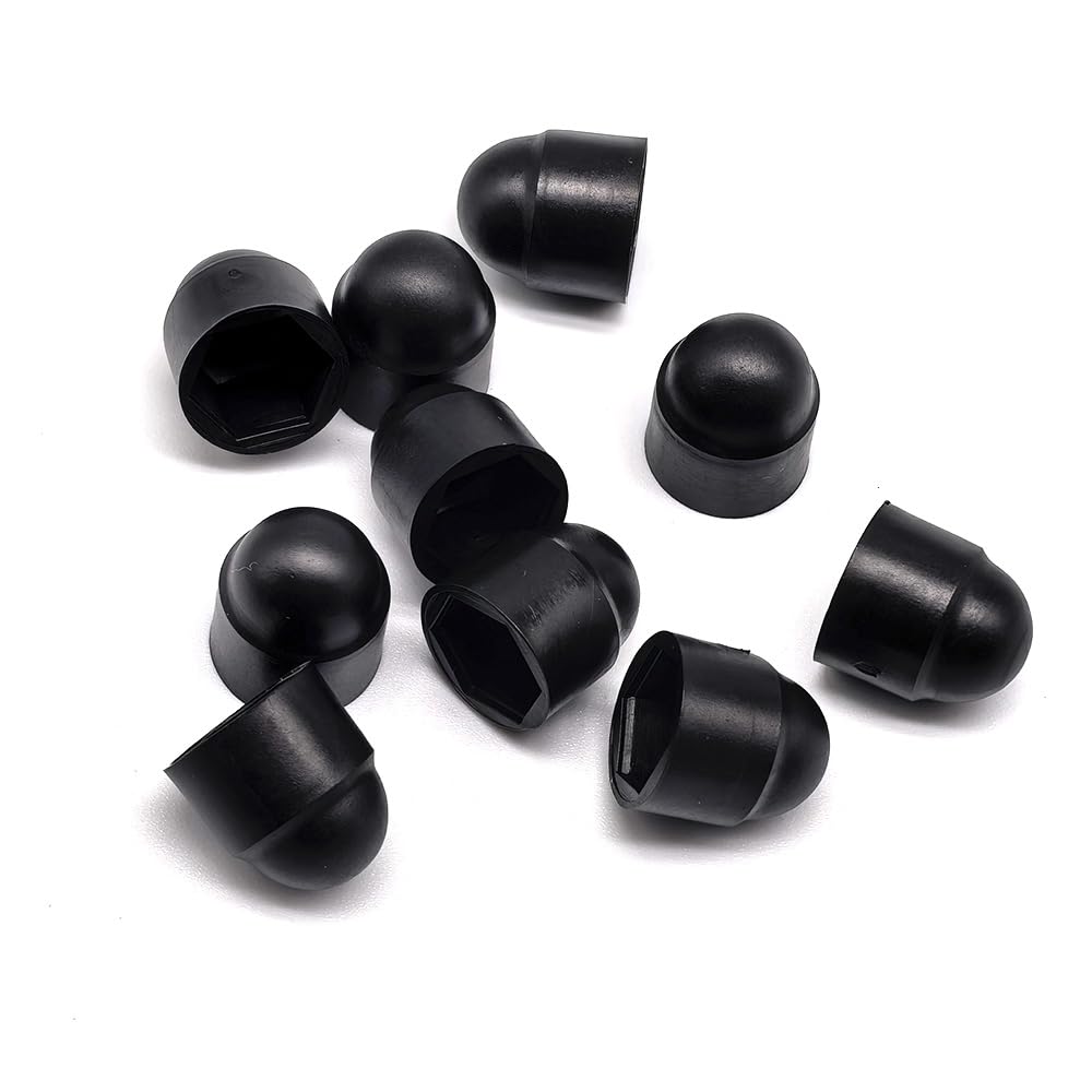 M6×10mm Hex Head Bolt Nut Protective Caps Hexagonal Screw Dome Protective Cap Covers Waterproof Decorative Cover 30 Pack (30, Black, M6*10mm)