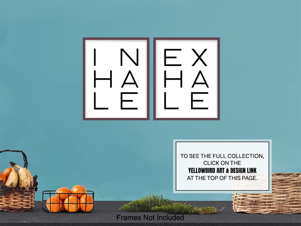 Inhale Exhale Wall Art - Zen Inspirational Meditation Wall Art Print - Unframed Typography - Spiritual Gift for Meditation Fans - Great for Bedroom, Yoga Studio - Chic Home Decor - 8x10 Print