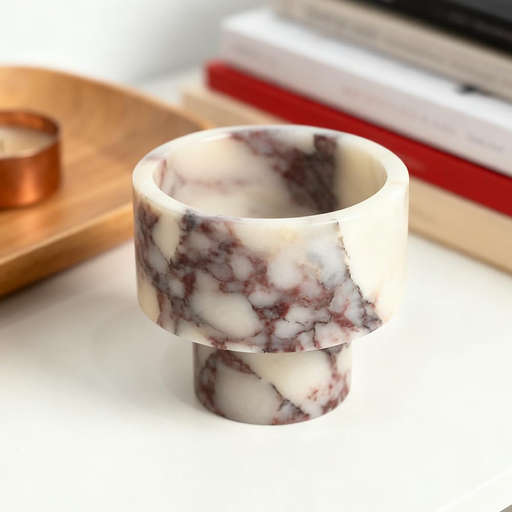 Modern Marble Tealight Holders, Luxurious Votive Candle Holders for Home Decor, Natural Stone Pillar Candle Holder for Table Centerpieces, Elegant Wedding Dinner Party Table Decor