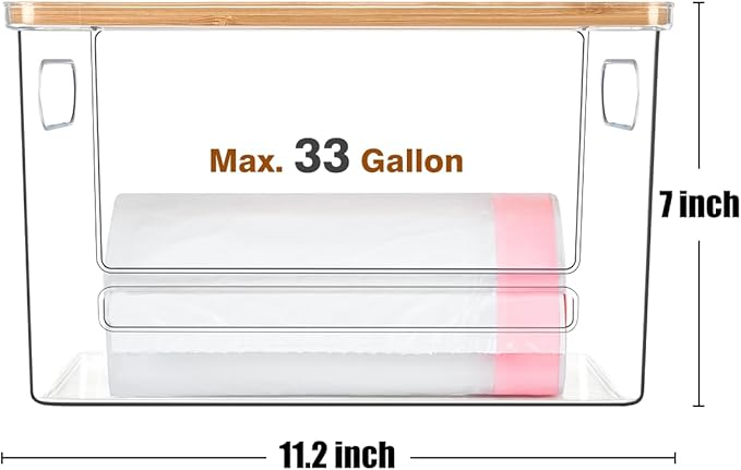 Trash Bag Dispenser 2 Pack, Acrylic Garbage Bags Dispenser