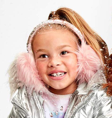 Gifts Treat Girls Ear Muffs Sequins Earmuffs Kids Winter Warm Ear Covers in Plush and Flip Sequin Design Pink Adjustable Earmuffs for Girls Cute Fluffy Ear Warmers, Sequins, M