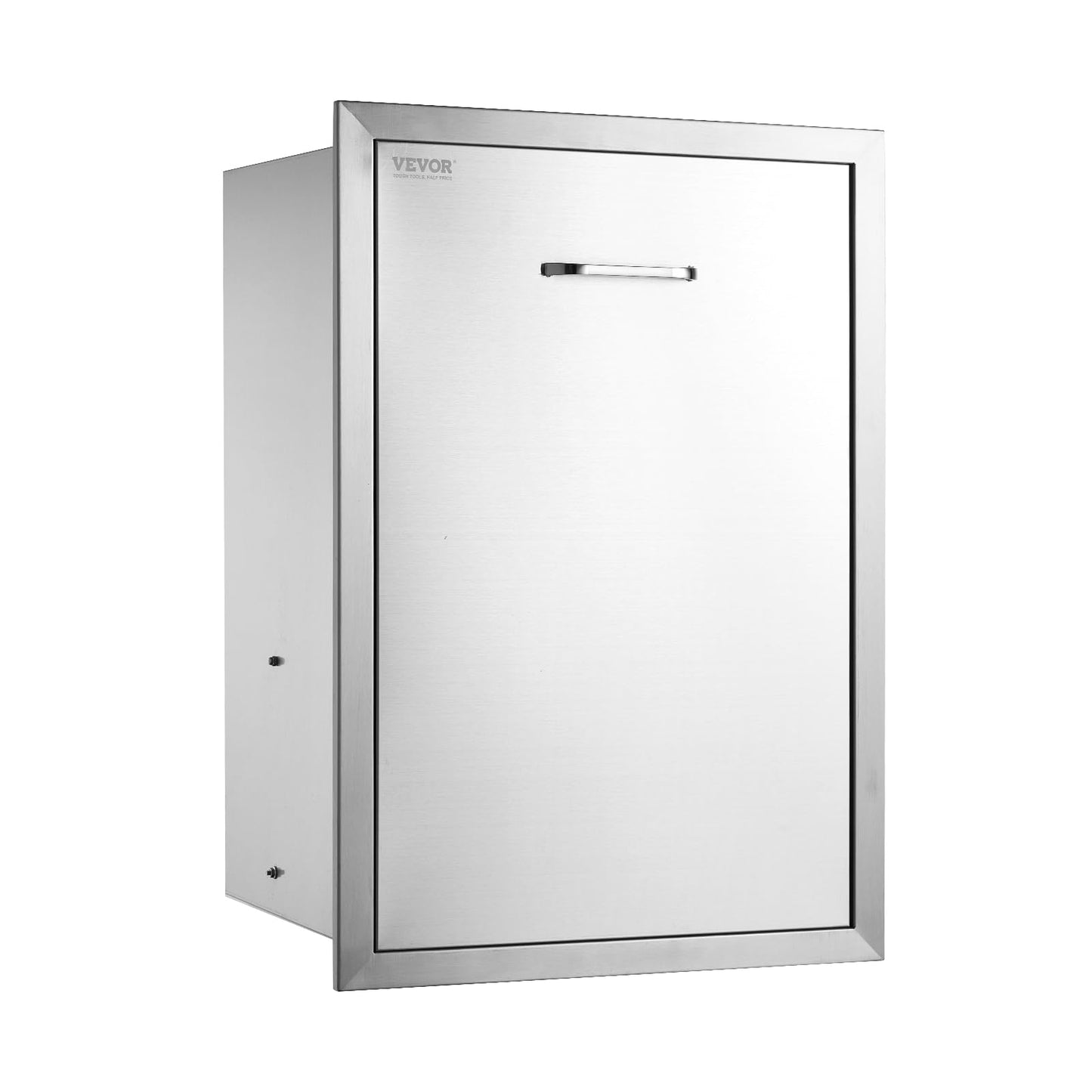 VEVOR Outdoor Kitchen Trash Drawer, 19.7"W x 29"H x 15.7"D Inch, Outdoor Kitchen Cabinets, Stainless Steel BBQ Island Drawers, Trash Pull Out Drawer, Outdoor Grill Drawers, BBQ Trash Bin(Not Included)