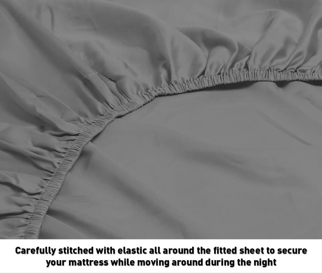 Top Split King Flex Head Sheet Set for Sleep Number Mattress Fits Deep Pocket Bed 1800 Thread Count Super Soft and Cool 4 Piece Set with Pillowcases 34-36" Split top (White)